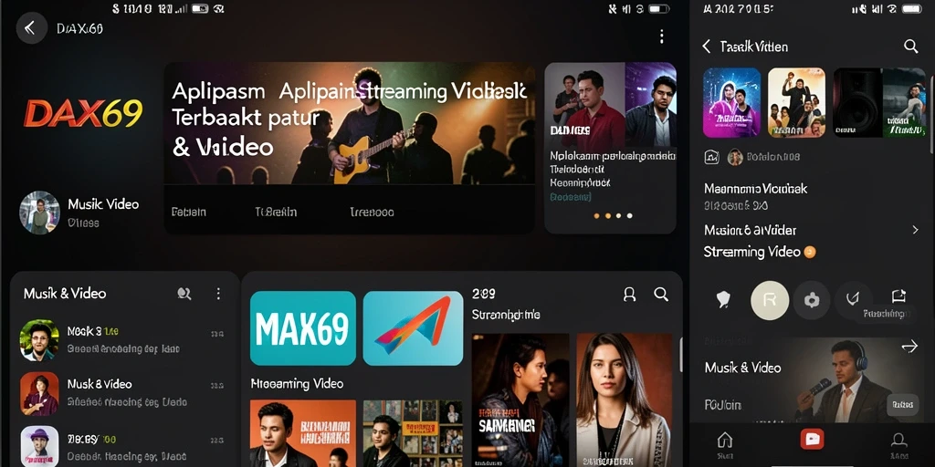 Antarmuka DAX69 yang intuitif untuk streaming video.