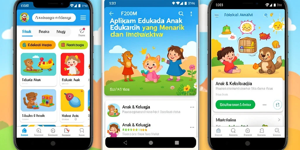 Tampilan antarmuka F200M yang interaktif dan ramah anak.