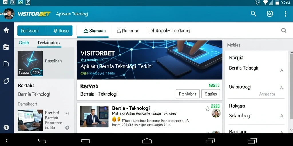 Screenshot antarmuka VISITORBET menampilkan berita teknologi terbaru.