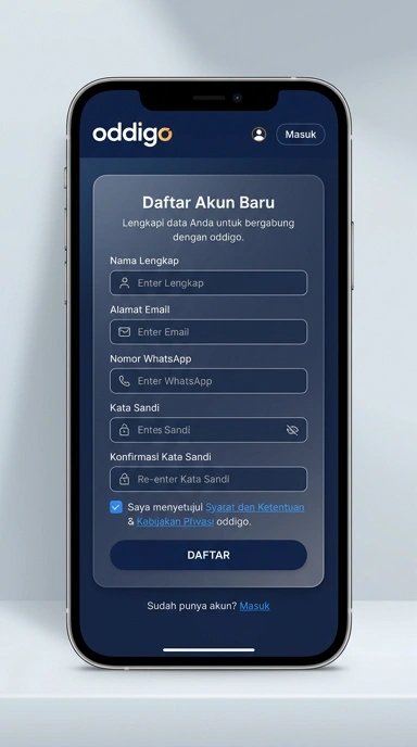 Tampilan halaman daftar oddigo
